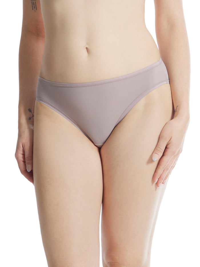 Evening Grey BreatheSoft™ Bikini Panty - Front View On Model, Seamless No-VPL Microfiber | Hanky Panky