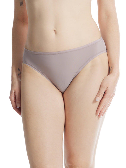 Evening Grey BreatheSoft™ Bikini Panty - Front View On Model, Seamless No-VPL Microfiber | Hanky Panky