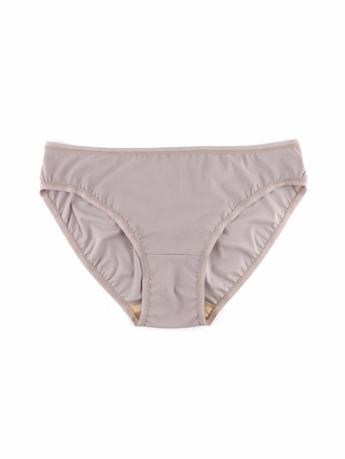 Evening Grey BreatheSoft™ Microfiber Bikini Panty - Flat Lay, Seamless Breathable Bikini Underwear | Hanky Panky