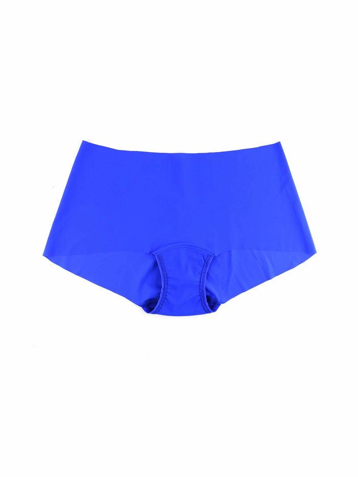 Brilliant Blue BreatheSoft™ Boyshort - Flat Lay, Seamless Microfiber Boyshort Panty Detail | Hanky Panky