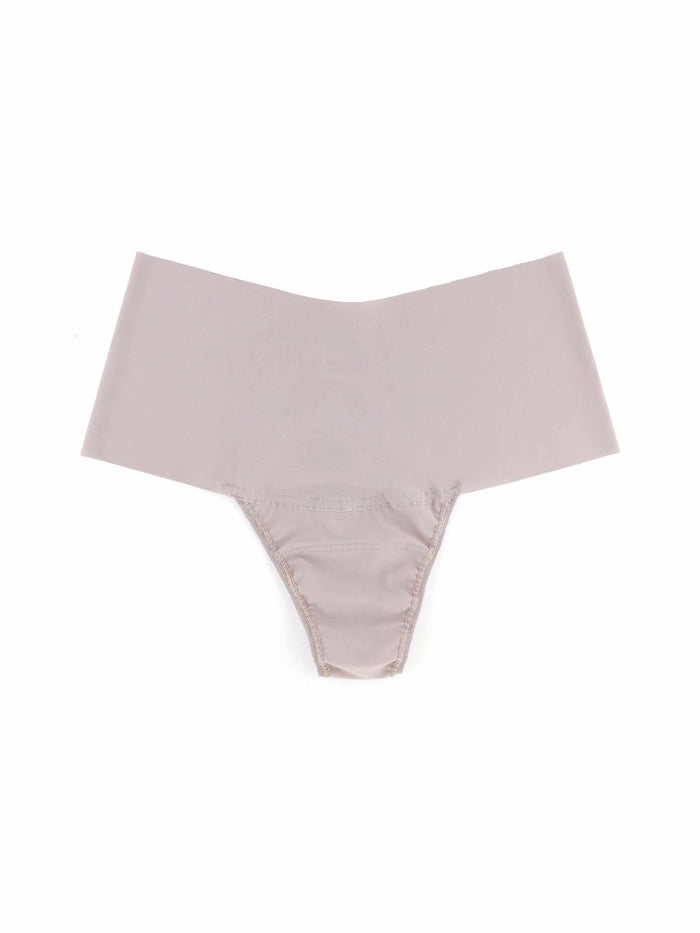 BreatheSoft™ High Rise Thong Evening Grey - Flat Lay, Smooth Microfiber High Waisted Thong | Hanky Panky