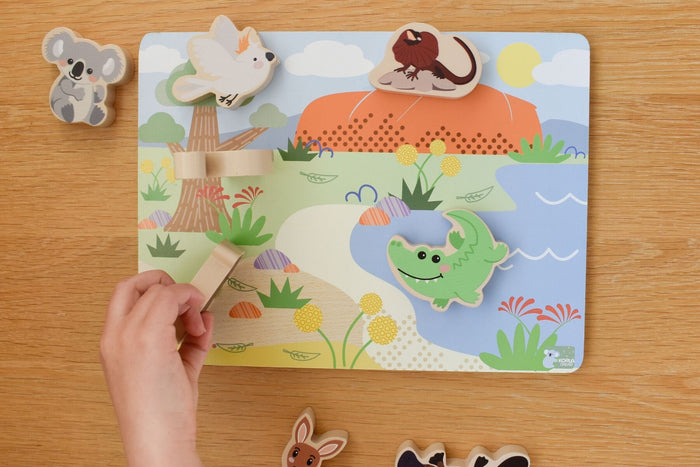 Bush Buddies Australian Animal Chunky Wooden Puzzle/Playset