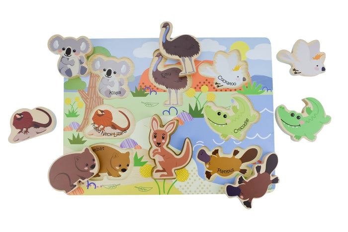 Bush Buddies Australian Animal Chunky Wooden Puzzle/Playset