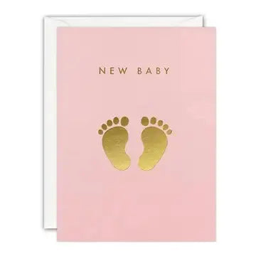 Pink Feet Mini New Baby Card