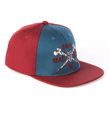 Casquette Headrush Sergé Avec Élastique Croisé rouge vin et bleue