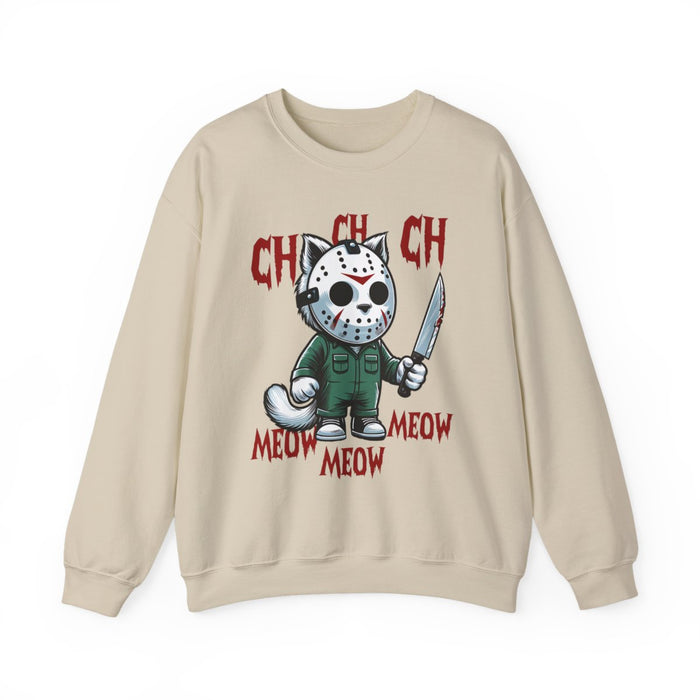 Ch Ch Ch Meow Meow Halloween Cat Sweatshirt - funny sweatshirt by Cheeky Business