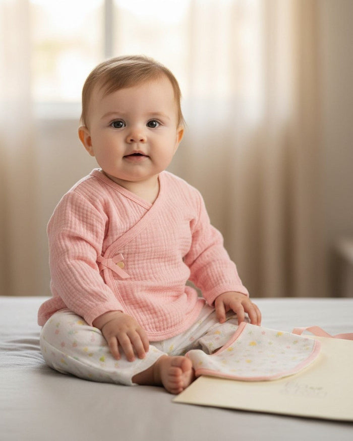 Cheesecloth "Floral" Layette Set Set Ela & Ren