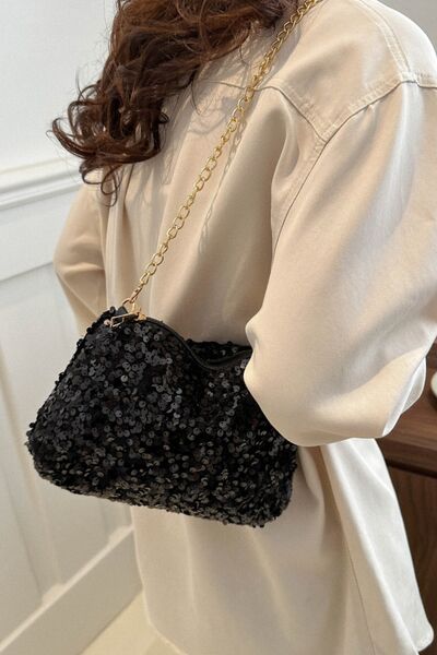 Chic Sequin Removable Strap Shoulder Bag for Glam Style