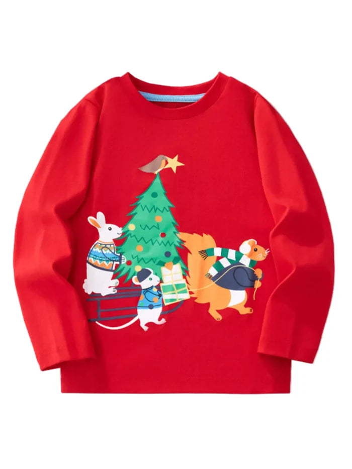 Children's Christmas Animal Long Sleeve T-Shirt