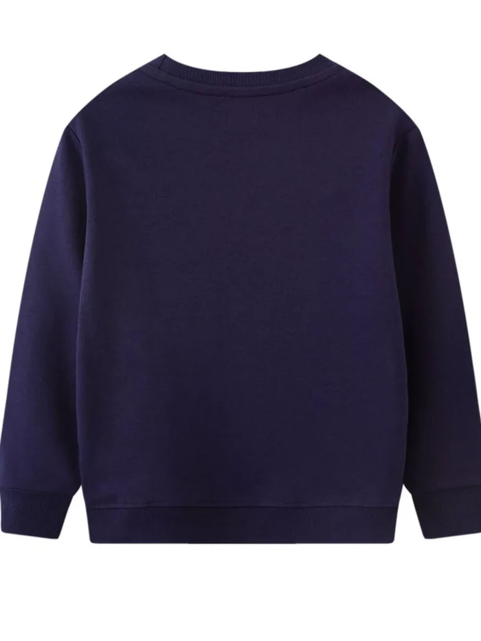 Children's Christmas Embroidered Round Neck Sweatshirt
