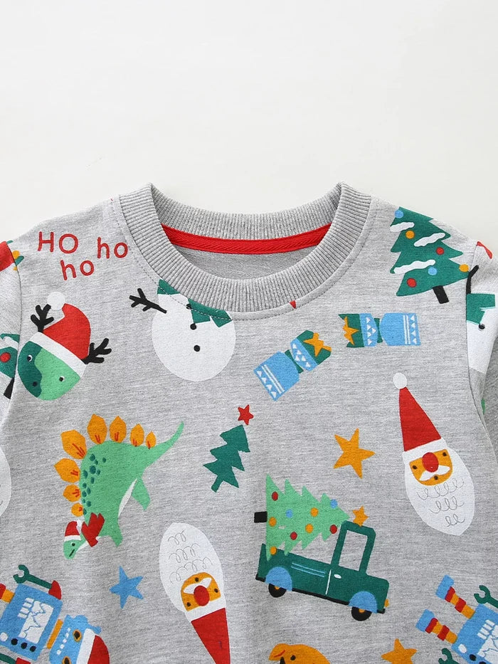 Children's Christmas Print Crewneck Sweatshirt