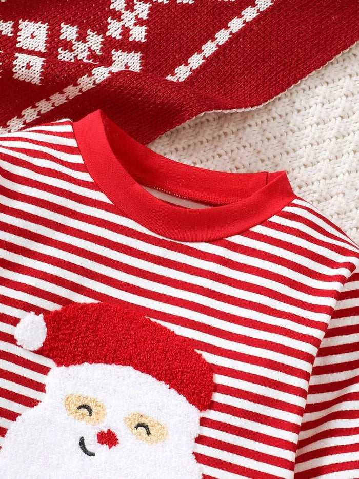 Children's Christmas Santa Striped Pajama Set