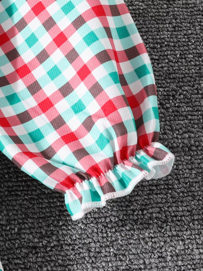 Children's Christmas Tree Plaid Dress