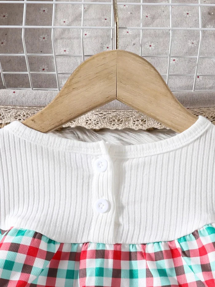 Children's Christmas Tree Plaid Dress