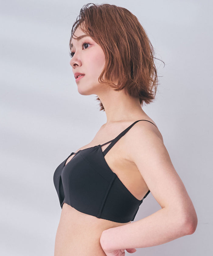 Chomori Cord Layered Half-Cup Maximum Boost Bra