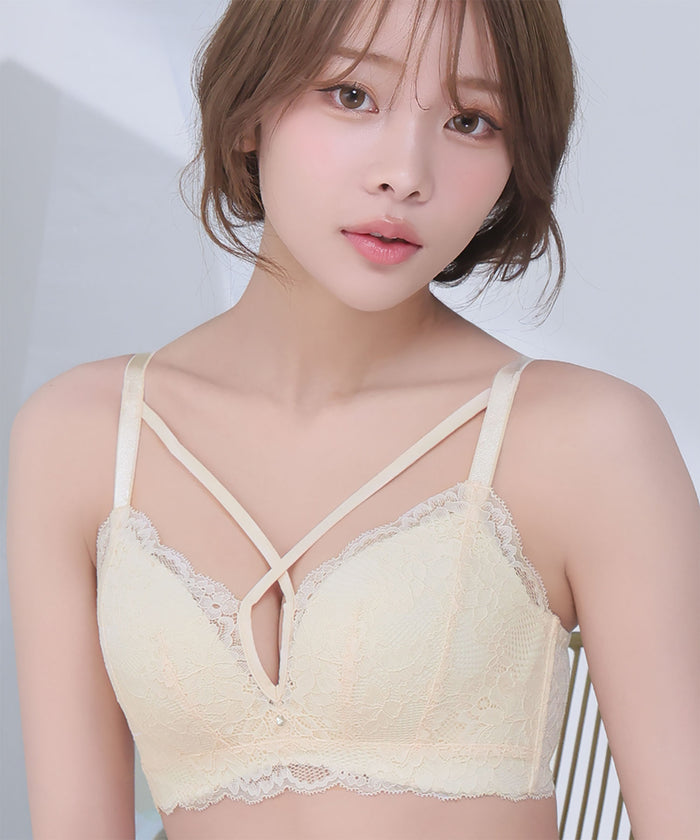 Chomori Criss-Crossed Cord Straps Wireless Maximum Boost Bra