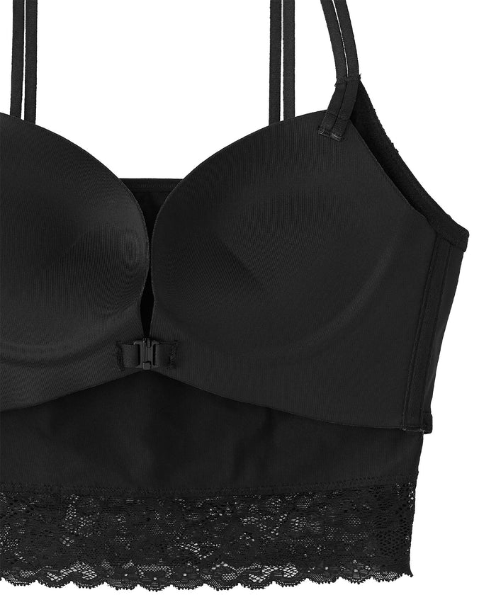 Chomori Lace Front-Hook Wireless Maximum Boost Built-In Bra Camisole