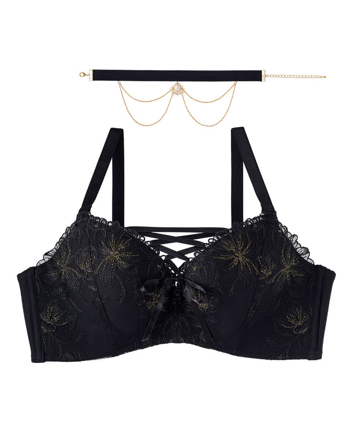 Chomori Maximum Boost Bra with Pearl Choker