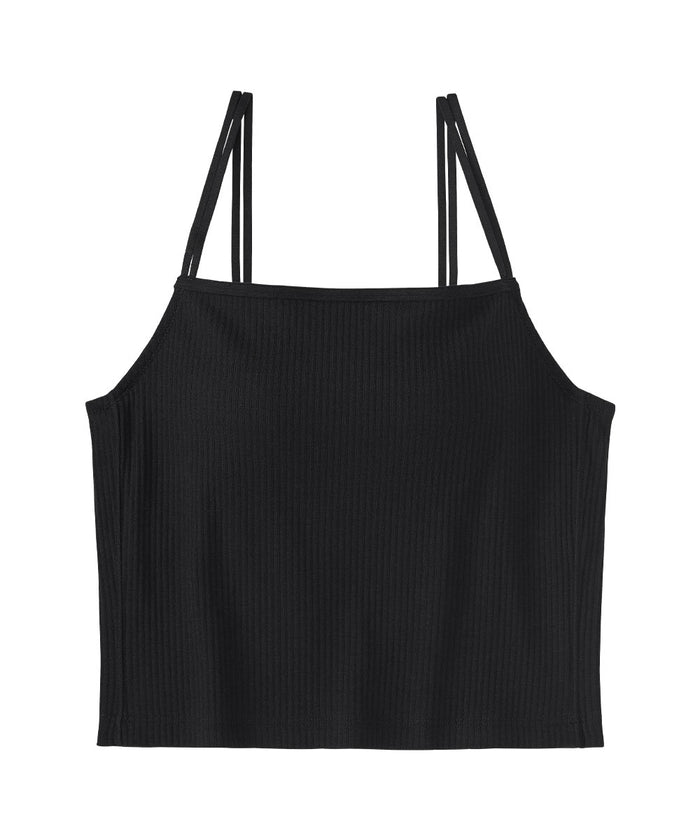 Chomori Ribbed Front-Hook Wireless Maximum Boost Built-In Bra Camisole