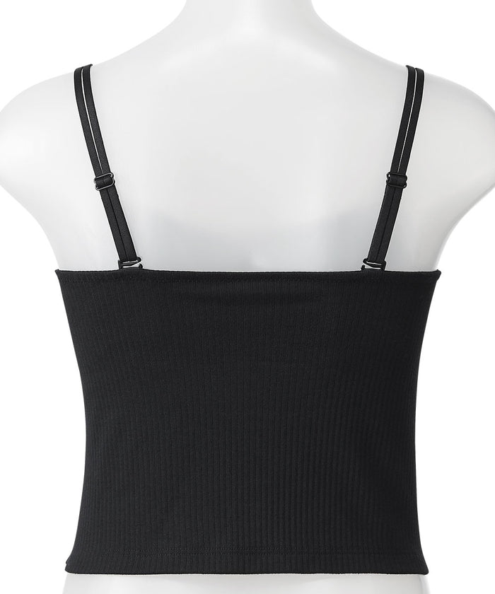 Chomori Ribbed Front-Hook Wireless Maximum Boost Built-In Bra Camisole
