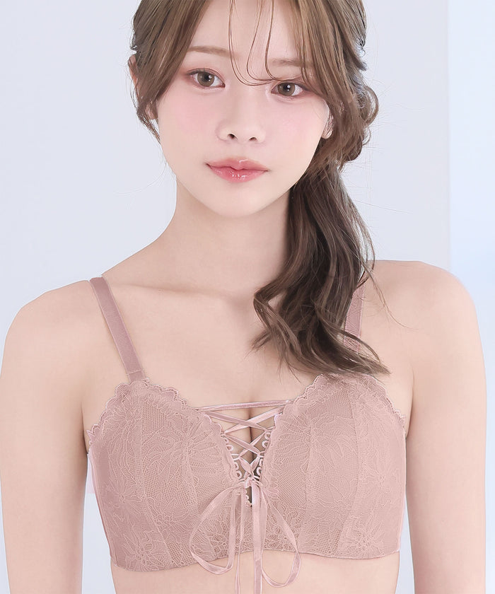 Chomori Soft Lace-Up Wireless Maximum Boost Bra