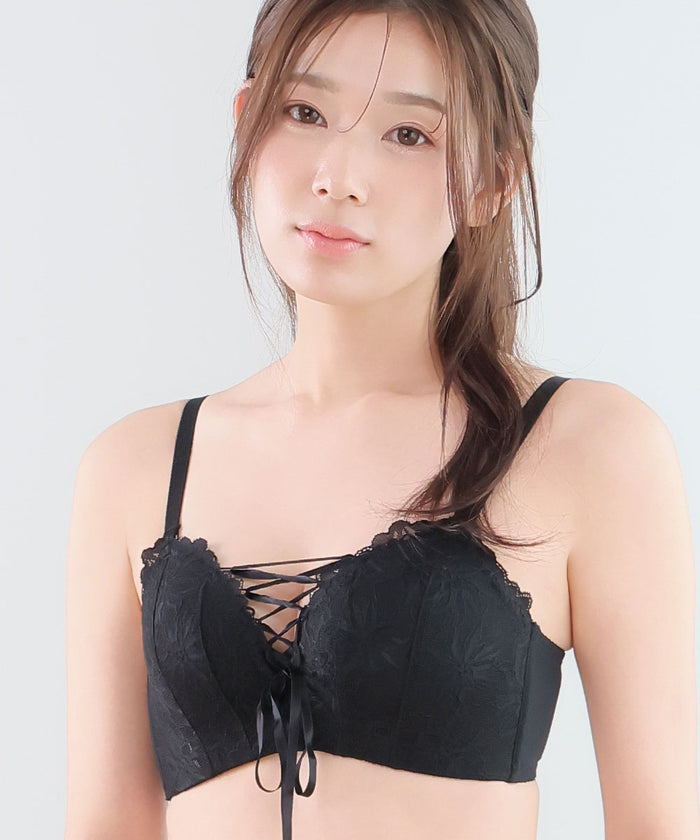 Chomori Soft Lace-Up Wireless Maximum Boost Bra