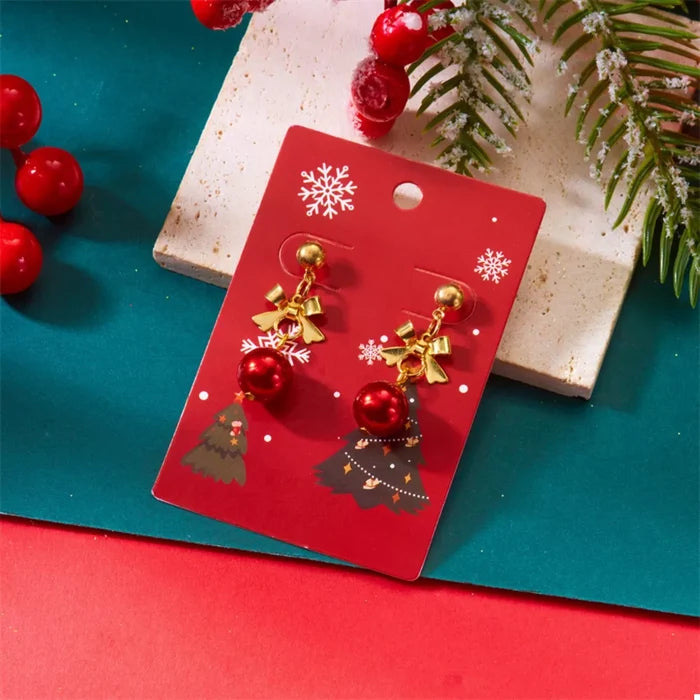 Christmas 18K Gold-Plated Ball Drop Earrings
