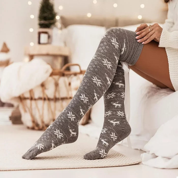 Christmas Bow Knee-High Socks