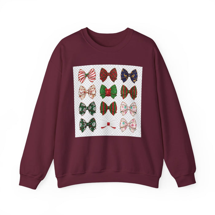 Christmas Bow Pattern Sweatshirt - funny sweatshirt by Cheeky Business