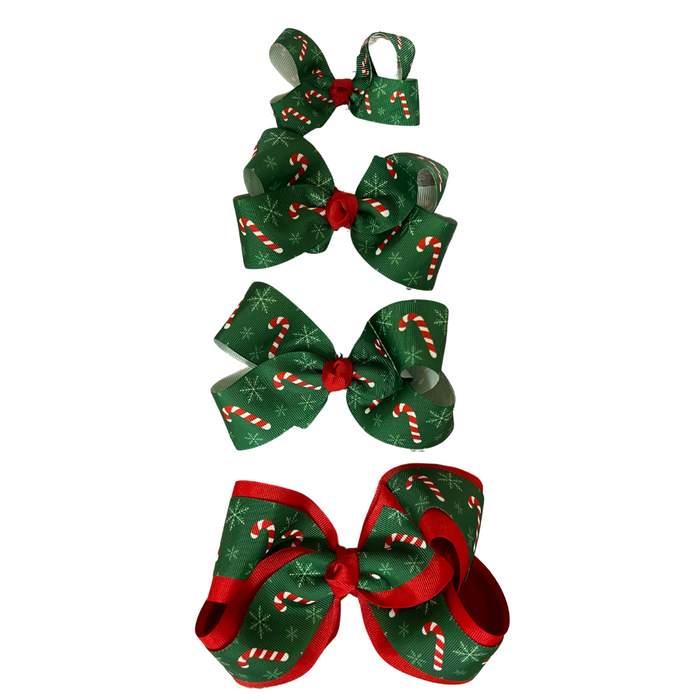 Green bows with candy canes