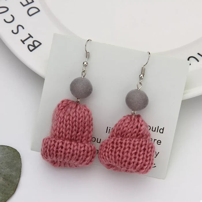 Christmas Knitted Beanie Earrings