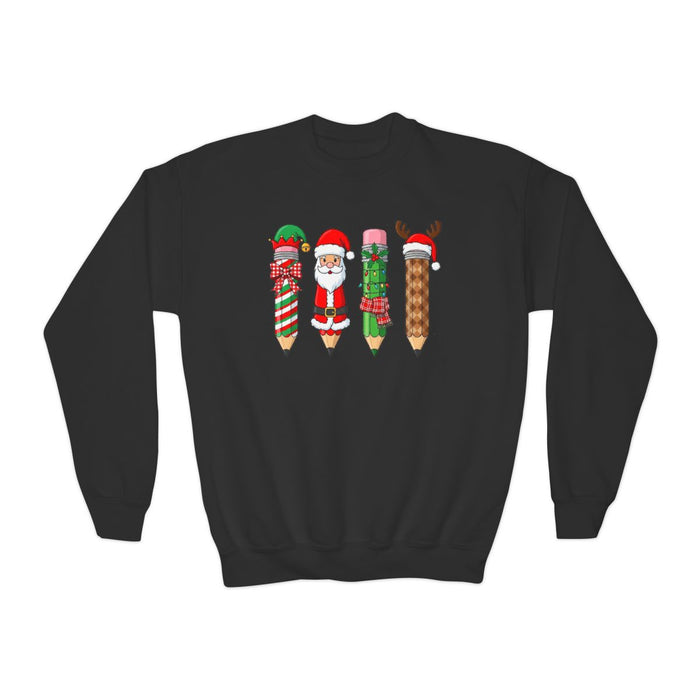 Christmas Pencil Crew Youth Sweatshirt - funny t-shirt by Cheeky Business