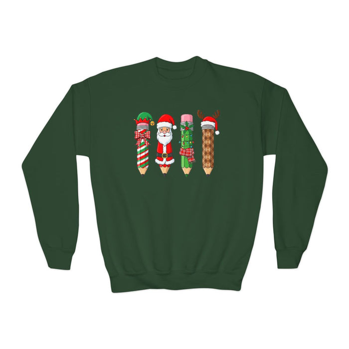 Christmas Pencil Crew Youth Sweatshirt - funny t-shirt by Cheeky Business