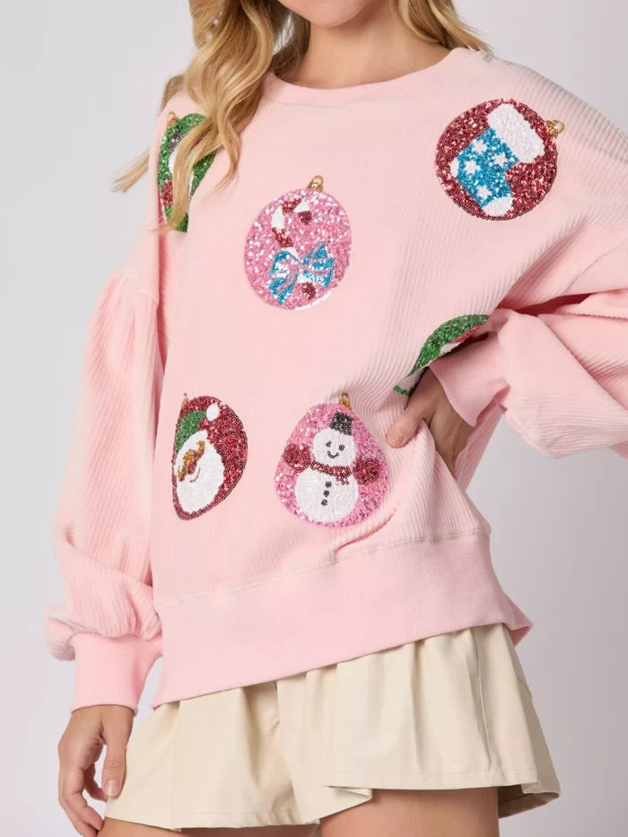Christmas Sequin Embellished Sweatshirt