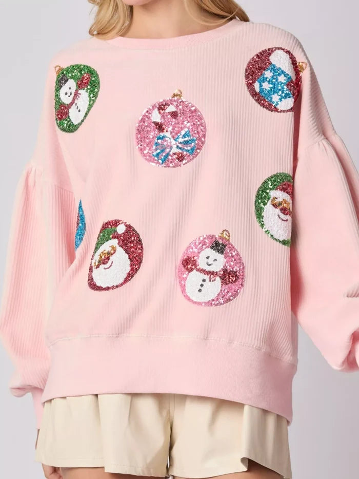 Christmas Sequin Embellished Sweatshirt