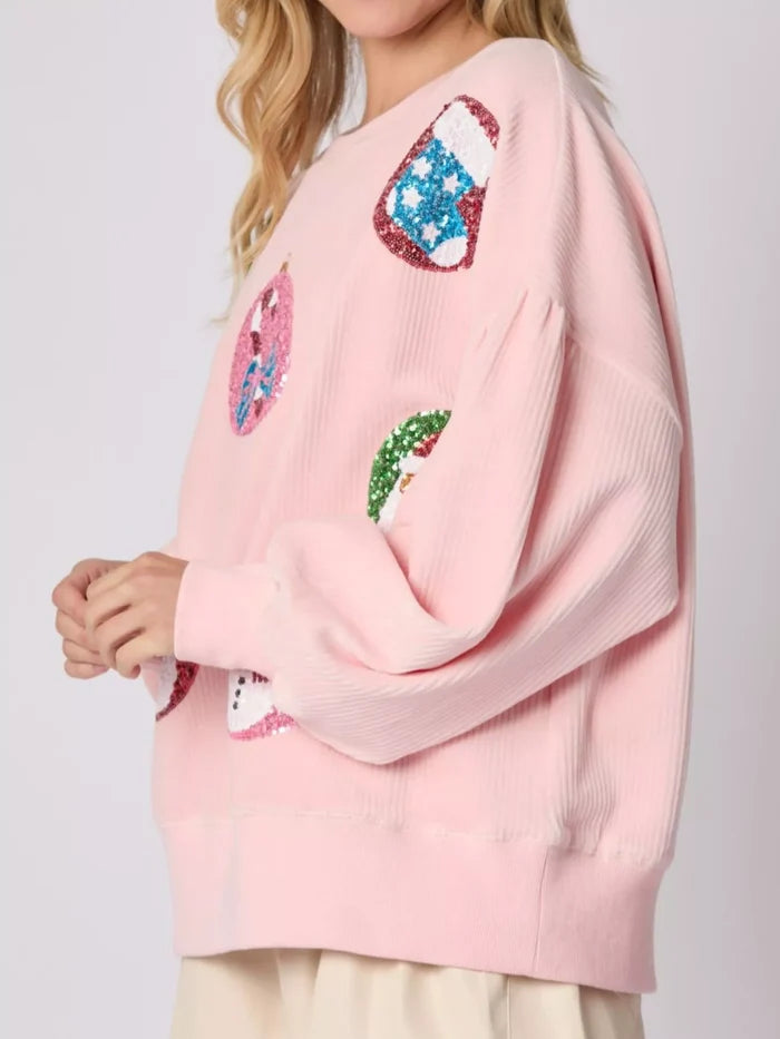 Christmas Sequin Embellished Sweatshirt