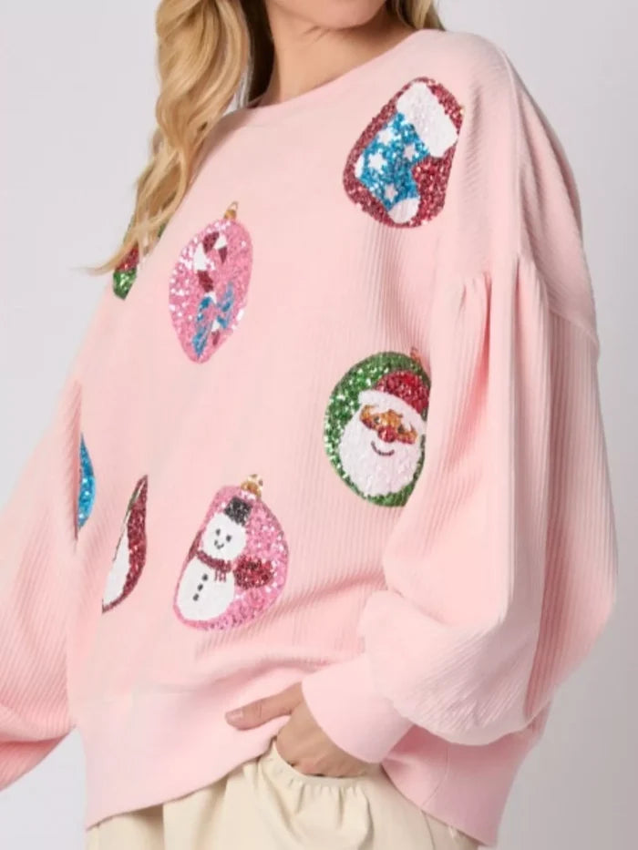 Christmas Sequin Embellished Sweatshirt