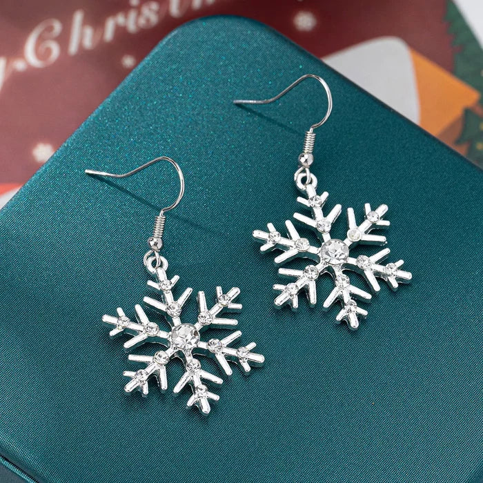 Christmas Snowflake Dangle Earrings