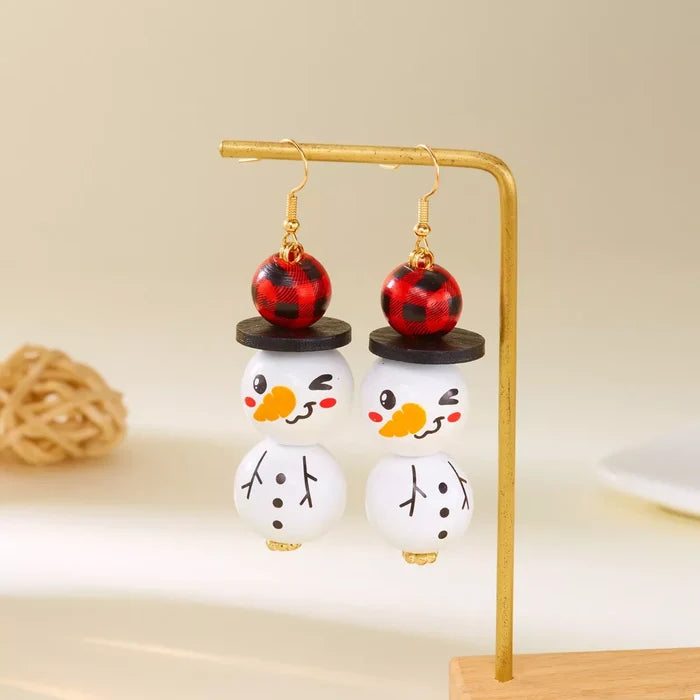 Christmas Snowman Dangle Earrings
