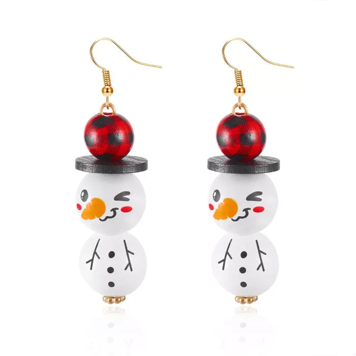 Christmas Snowman Dangle Earrings