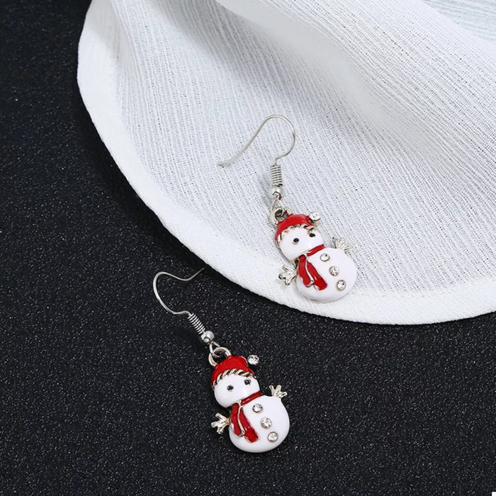 Christmas Snowman Drop Earrings