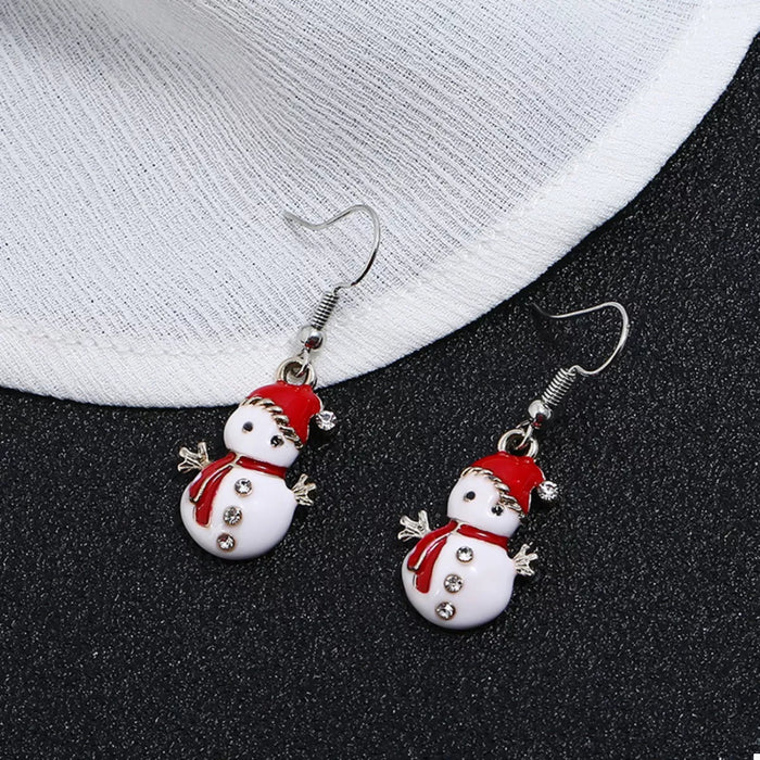 Christmas Snowman Drop Earrings