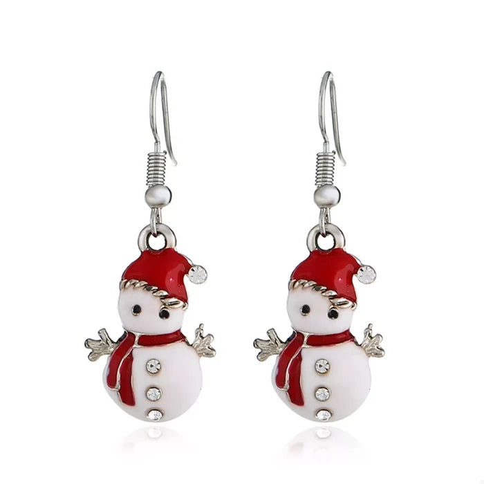 Christmas Snowman Drop Earrings