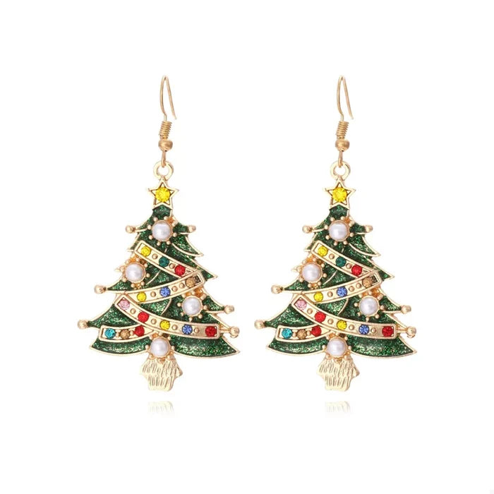 Christmas Tree Dangle Earrings