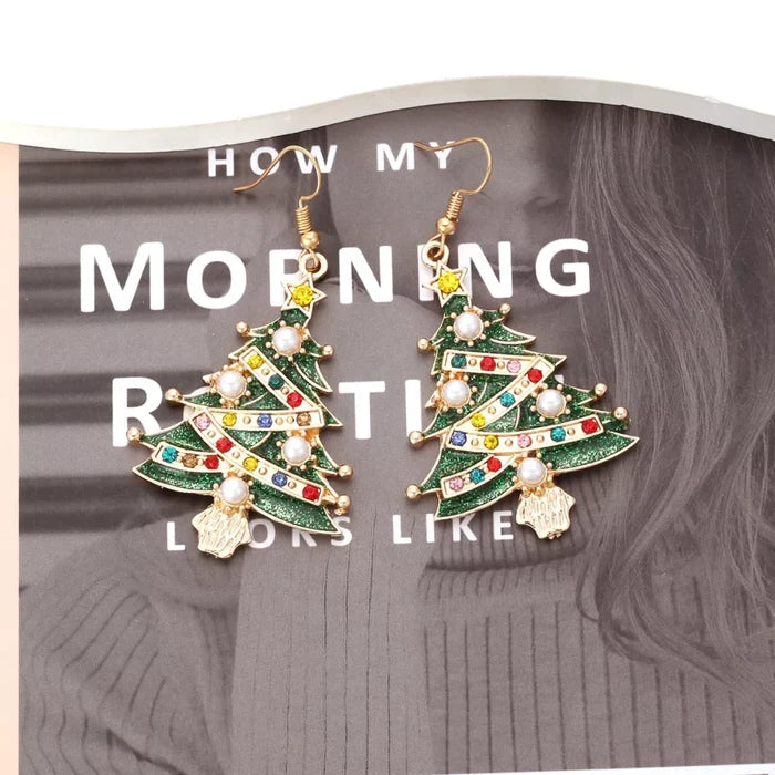 Christmas Tree Dangle Earrings