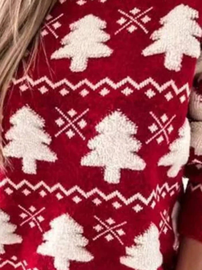 Christmas Tree Pattern Long Sleeve Sweater