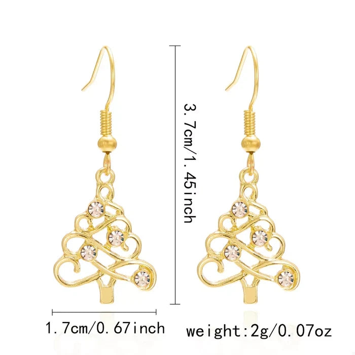 Christmas Tree Shape Dangle Earrings