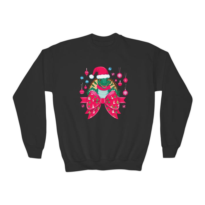 Christmas Turtle Bow Youth Sweatshirt - funny t-shirt by Cheeky Business
