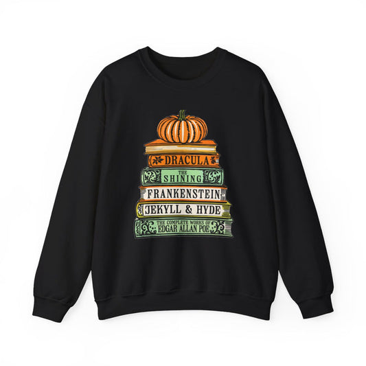 Classic Horror Books Halloween Sweatshirt - funny sweatshirt by Cheeky Business
