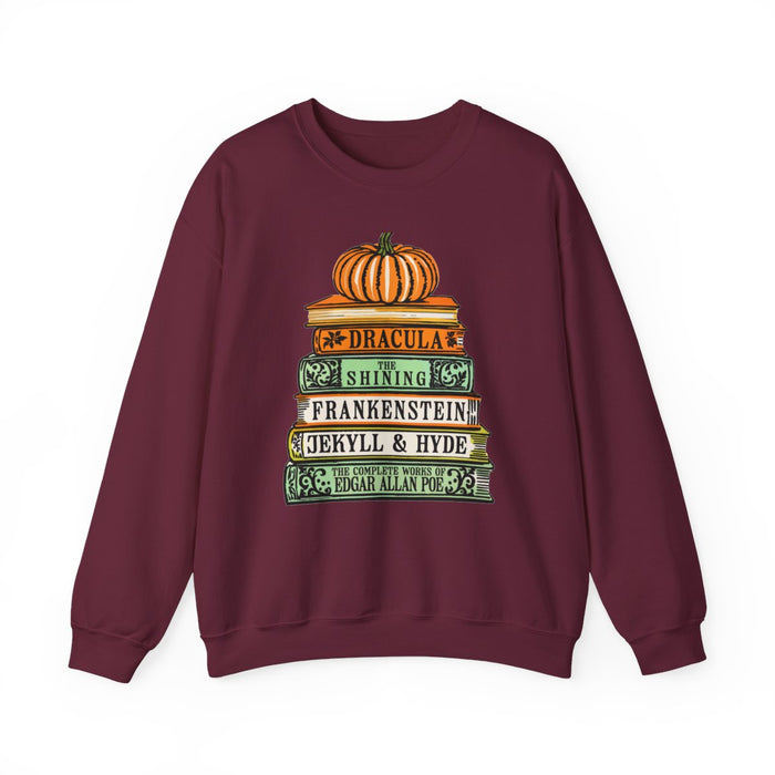 Classic Horror Books Halloween Sweatshirt - funny sweatshirt by Cheeky Business